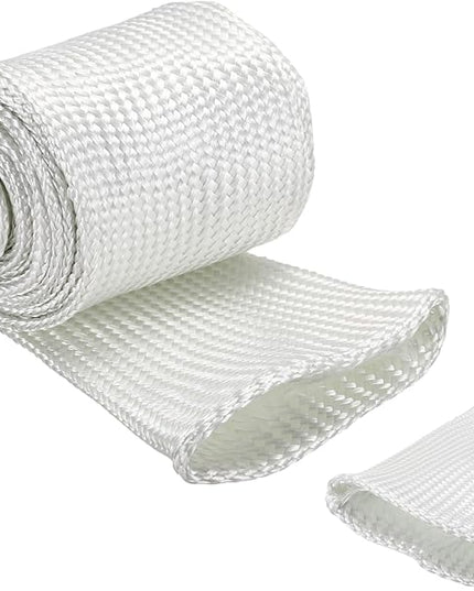 uxcell Insulation Cable Protector,55mm/2.17 Inch-2m/7 Feet High Temp Fiberglass Sleeve White