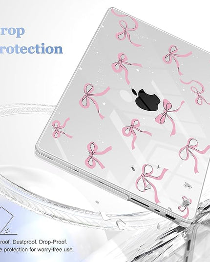 May Chen Case for MacBook Pro 14 inch, Models A2442 A2779 A2918 A2992 A3401 A3185 A3112 A3434, M1 M2 M3 M4 M5 Chip (2021-2025 Release), Plastic Hard Shell Case with Keyboard Cover, Star Bow