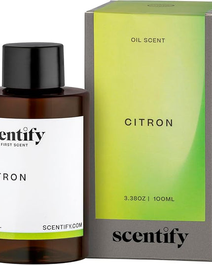Scentify Citron Aroma Oil Refill Scent for Oil Diffusers - Lemon, Jasmine, Musk, Woods Scents - Luxurious Relaxing Aromatherapy Diffuser Fragrance 100ml, 3.38 oz