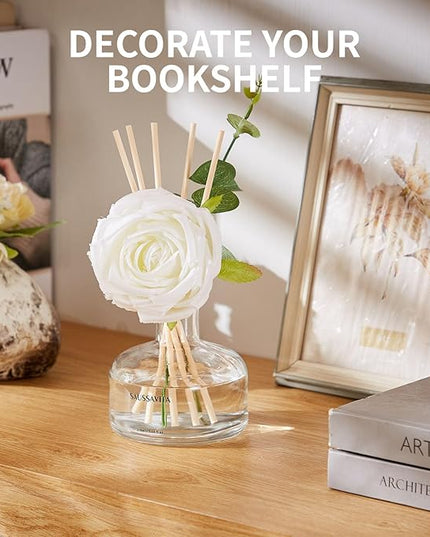 Reed Diffusers Set, 7.10 oz Flower Scented Diffuser with 7 Sticks, Long Lasting Home Fragrance for 120 Days, Perfect for Bathroom, Shelf Decor, Air Fresheners