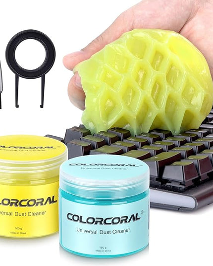 ColorCoral Car Cleaning Gel 2Pack Car Clean Putty, Universal Car Interior Cleaner Slime, Perfect Keyboard Cleaning Kit Supplies, Auto Detailing Tools Accessories, Dust Remover Gifts for Men Women