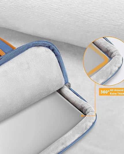 MOSISO 360 Protective Laptop Shoulder Bag,15-15.6 inch Computer Bags Compatible with MacBook Pro 16 inch, HP, Dell, Lenovo, Asus Notebook,Side Open Messenger Bag with 4 Zipper Pockets, Cadet Blue
