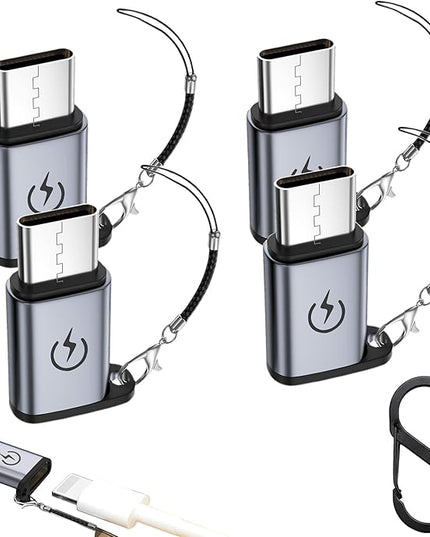iPhone to USB C Adapter (4Pack),Type C Charger Connector Cable,for iPhone 16 15 14 Plus Pro Max,Samsung S24,iPad Air,Fast Charging and Data Transfer,Not for Audio/Headphones/OTG
