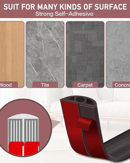 Floor Cord Cover Self Adhesive Cord Hider Floor Extension Cord Covers for Floor Power Cord Protector Cable Management Prevent Cable Trips Cable Cavity 0.32" W x 0.32" H (Dark Walnut, 10Ft)