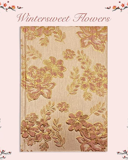 Hardcover Journal, Flower Notebook, A5, 6x8, Lined Pages, Lay-flat, Beautiful Journal for Women, Journal for Writing, Personal Notebook, Self Care Journal, Plum Blossom, Pink, Wintersweet