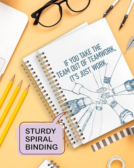 Yhtrg Welcome to the Team Gifts Spiral Notebooks, Gifts for Team Members at Work, Teams Appreciation Gift for Employees, Blue Journal Notebook for Women Men Coworkers, 5.5x8.3 Inch
