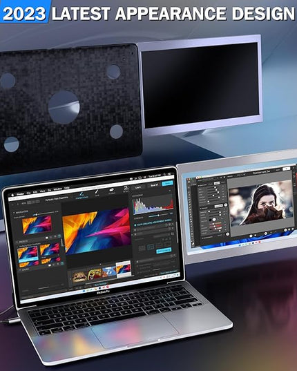 CopGain 12'' Portable Monitor for Laptop Screen Extender for 13.3'' MacBook, Designed for MacBook Screen Extender FHD 1080P IPS Display Plug and Play P1M