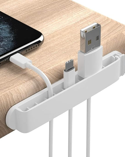 pzoz Cable Clips, 3 Pack Cord Organizer Charger Cable Management for Organizing Home Office Desk Phone Car Cable Wire, Self Adhesive Cord Holders (White)