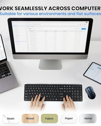 Bluetooth Wireless Mouse for Laptop,USB+BT×2,USB-C Charging,Quiet 3 Multi Device Mouses,Metal 4-Way Super Scrolling,± 3200 DPI,10 Buttons,Plug&Play,Ergo Computer Cordless Mice,iPad/Tablet/Mac/PC/Phone