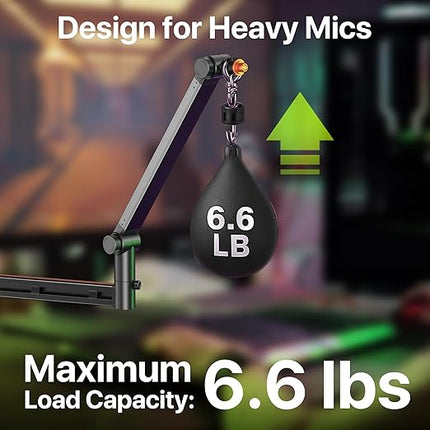 Low Profile Mic Boom Arm with XLR Cables 10ft 2 Pack