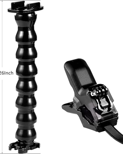 Suptig Jaws Flex Clamp Mount Gooseneck Mount for GoPro Hero 13 Hero 12 Hero 11 Hero 10 Hero 9 Hero 8 Hero 7 Hero 6 Hero 5 Hero 4 Session Hero 3+ Hero 3 Akaso EK7000 DJI osmo Arlo Action Camera.