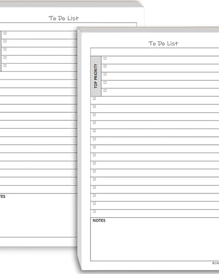 TO DO List Notepads (2 Pack, 50 Pages Each) Planner Pads. ToDo Checklist w/Priority & Note Sections. Organize & Track Projects, Clients or Daily Tasks. 5.5 X 8.5, A5 Sheets. Made in the USA.