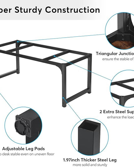 Tribesigns Modern Computer Desk, 70.8 x 31.5 inch Large Office Desk Computer Table Study Writing Desk Workstation for Home Office, Rustic/Black