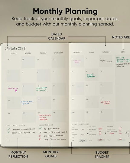Dated, 2026 Planner, 5.8” x 8.3” - The #1 Productivity Planner to Achieve Your 2026 Goals - Planner 2026-2027 by PRODUCTIVITY STORE (A5, GREY)