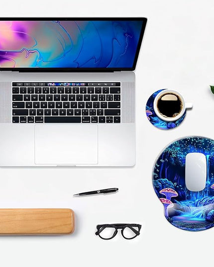 Ergonomic Mouse Pad with Wrist Support,Mouse Pad with Wrist Rest,Relieve Wrist Pain Mousepad Non-Slip Rubber Base,Mouse Pads for Desk,Computers,Laptop,Office,Home,Wonderland