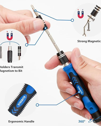 STREBITO Electronics Precision Screwdriver Sets 142-Piece with 120 Bits Magnetic Repair Tool Kit for iPhone, MacBook, Computer, Laptop, PC, Tablet, PS4, Xbox, Nintendo, Game Console