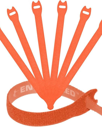 Reusable Cable Ties 1/2" x 8" for Cable Management and Organizing Cords - 30 Pack Bundled with 2 Bonus Cinch Straps (Orange)