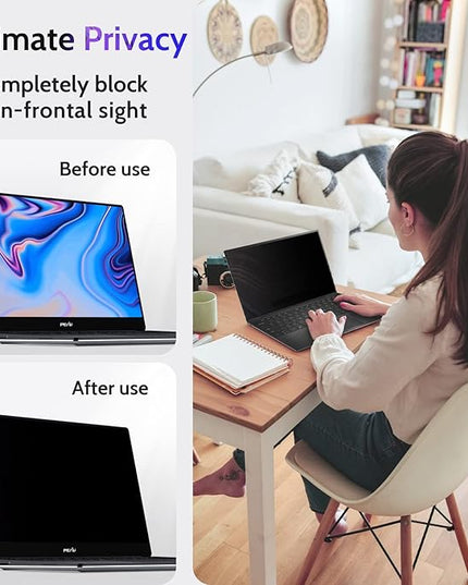 Peslv 13.3 Inch Laptop Privacy Screen for 16:10 Computer Monitor, Anti Glare Blue Light Filter Protector, Removable 13" Security Shield Compatible with Lenovo Hp Dell Acer Asus Thinkpad Envy Xps