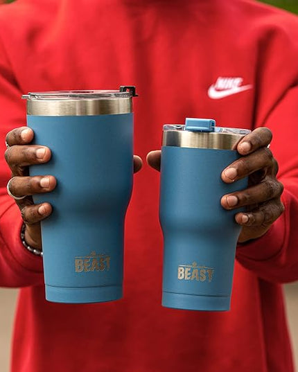Beast 40 oz Tumbler Stainless Steel Vacuum Insulated Coffee Ice Cup Double Wall Travel Flask (Stormy Sky Blue)
