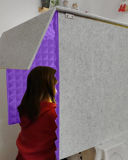 Sound Proof Foam Panels, Sound Proof Foam, Sound Proof Booth, Desktop Soundproof Cover,self Made Sound Recording Studio,Vocal Sound Absorbing Shield,for Studio Desk,Recording Booth,Purple