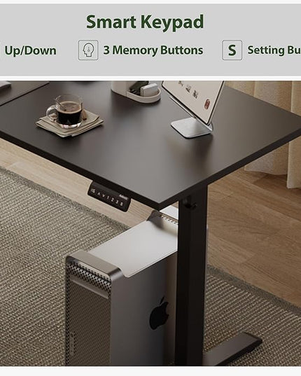 Agilestic L Shaped Standing Desk Adjustable Height, Electric Corner Standing Desk, 63 x 55 inch Sit Stand Computer Table with Splice Board, Gaming Table, Black