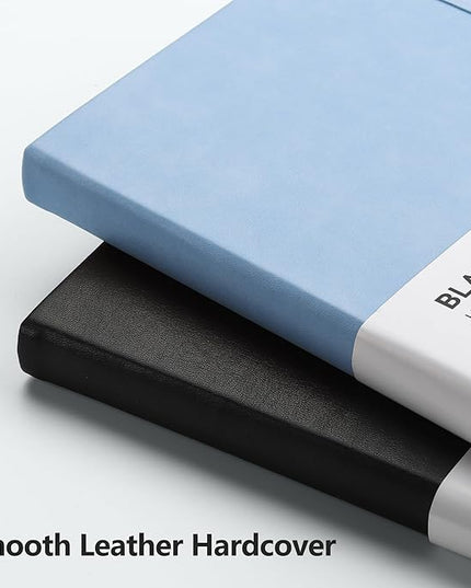 RETTACY Blank Journal Notebook, 192 Pages, A5 Medium Size (5.7'' x 8.3''), Leather Hardcover, 100 GSM Thick Paper, for Sketching, Drawing, Painting (Light Blue)