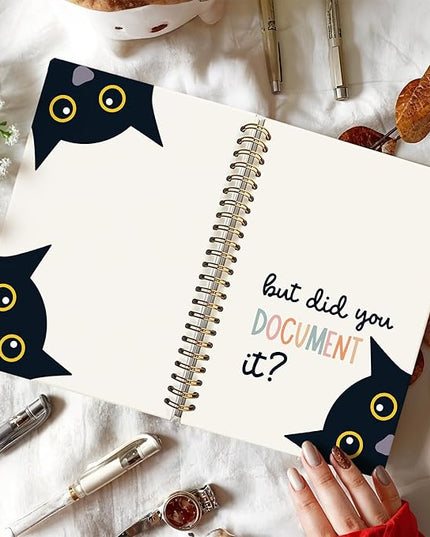 Funny Black Cat Notebook, Office Notebooks for Note Taking, Work Journal for Women Men, But Did You Document It Kitten Journals for Writing, Funny Cat Office Supplies, 5.5x8.3 Inch