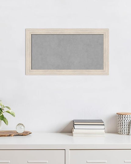 Amanti Art White Framed Magnetic Board 15x27 Small Vision Board for use with Magnets, 100% Metal Sheet to Display Items as Office Decor or for Home Organization in mudroom, Kitchen or Kids Room