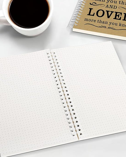 2Pcs Spiral Dotted Notebook,Inspirational Gifts A5 Dot Grid Spiral Notebook for Work & Sketching,Perfect for Office School Home Supplies,160 Pages (2, Dot Grid Brown)