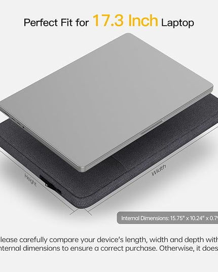 17 inch Laptop Case Computer Sleeve for HP Envy 17/Pavilion 17/Omen 17, Acer Predator 17/Aspire 17, Dell Inspiron 17, Lenovo Ideapad 17, Water-Resistant Shockproof 17.3 inch Laptop Carrying Bag