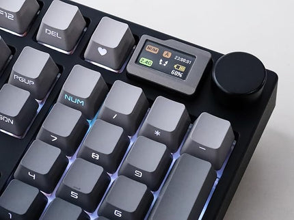 NJ98 Wireless Custom Mechanical Keyboard with Screen Knob 96% Hot Swappable RGB Keyboard Mac Windows (Dark, Steel Plate - Box Taro Ice Cream Pro)