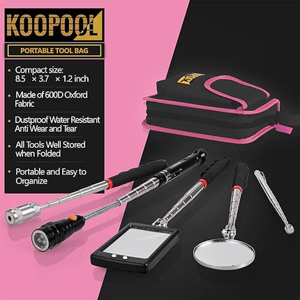 Telescoping Magnetic Pickup Tool Set, Inspection Mirror Telescoping, LED Flashlight, Cool Gadgets for Men, Stocking Stuffers, Gifts for Dad, Husband, Kids, Boyfriend, Magnet Stick