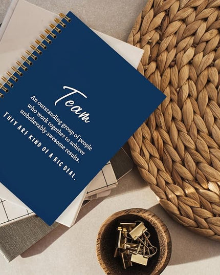 Navy Blue Meeting Notebook for Work, Employee Appreciation Gifts, Team Gifts for Employees, Journals for Writing, Thank You Gifts for Women Men Leader Boss Manager Mentor Coworkers, 5.5"x8.3"