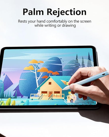 Stylus Pen for iPad 6th-11th Generation-2X Fast Charge Active Pencil Compatible with 2018-2025 Apple iPad Pro 11"/12.9"/M4, iPad Air 3/4/5/M2/M3,iPad mini 5/6 Gen-White Blue