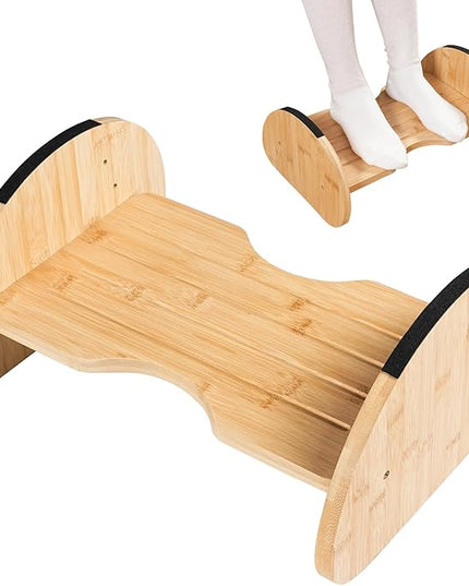 Bamboo Foot Rest for Under Desk at Work