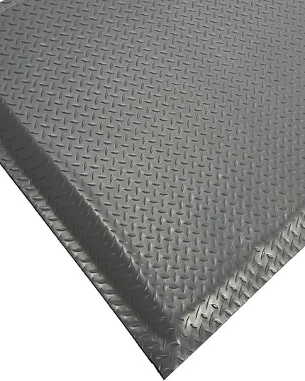 Nisorpa Anti Fatigue Mats Industrial 3' x 6' Ergonomic Standing Mat 15/16" Extra Thick Cushioned Shop Floor Mats Heavy Duty Commercial Diamond Plate - Safety Support for Leg & Back Pain, Grey