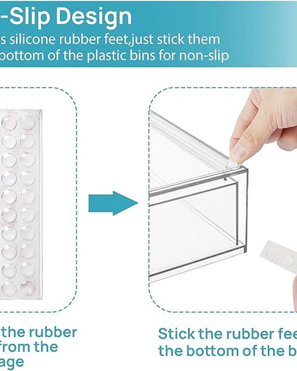Vtopmart Stackable Storage Drawers Set of 3,Clear Plastic Organizer Bins for Makeup, Cosmetics, Beauty Supplies,Ideal for Vanity, Bathroom,Cabinet,Pantry Organization
