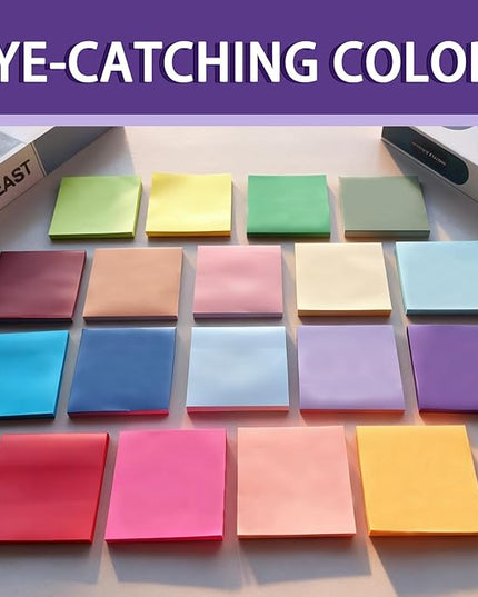 (18 Pads) Sticky Notes 3x3 inch, Self-Stick Note Pads, 18 Colorful Sticky Note for School Supplies or Office Supplies