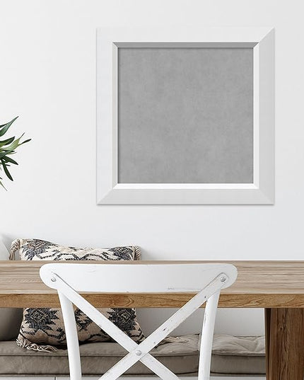 Amanti Art White Framed Magnetic Board 20x20 Small Vision Board for use with Magnets, 100% Metal Sheet to Display Items as Office Decor or for Home Organization in mudroom, Kitchen or Kids Room
