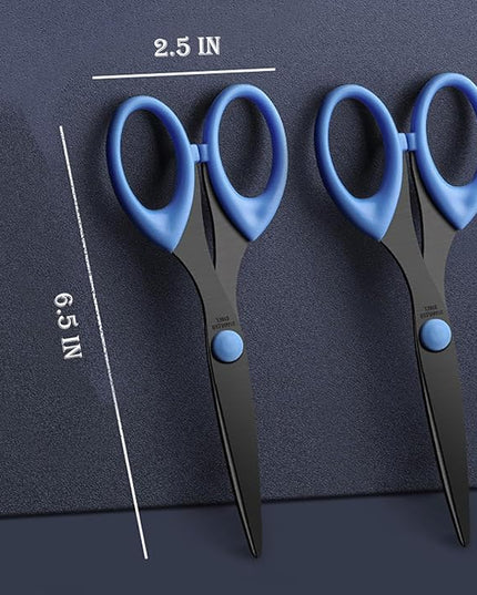 3 Pack 6.5" Multi-Purpose Scissors, Arts and Crafts Scissors,for Office, Home, School and Sewing (Blue)