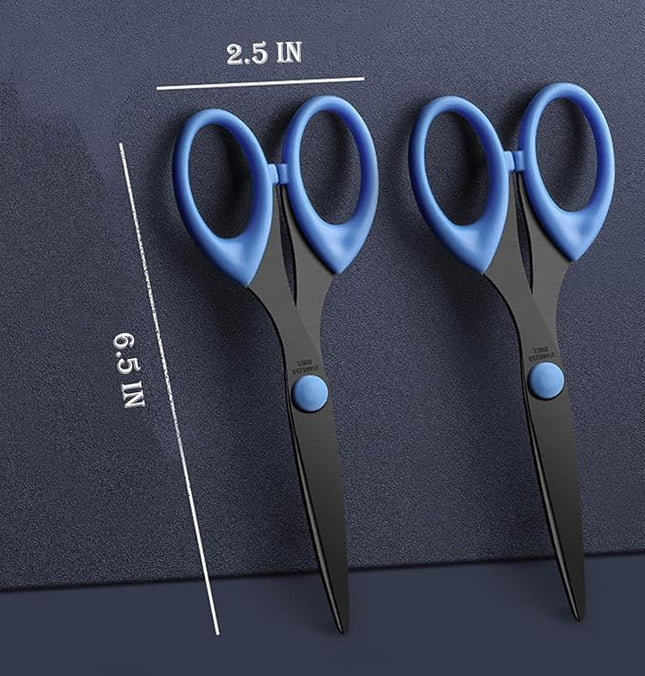 3 Pack 6.5" Multi-Purpose Scissors, Arts and Crafts Scissors,for Office, Home, School and Sewing (Blue)