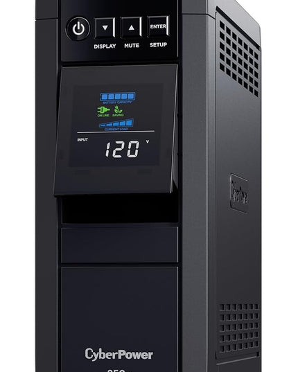 CyberPower CP850PFCLCD PFC Sinewave UPS Battery Backup and Surge Protector, 850VA/510W, 10 Outlets, AVR, Mini-Tower; UL Certified