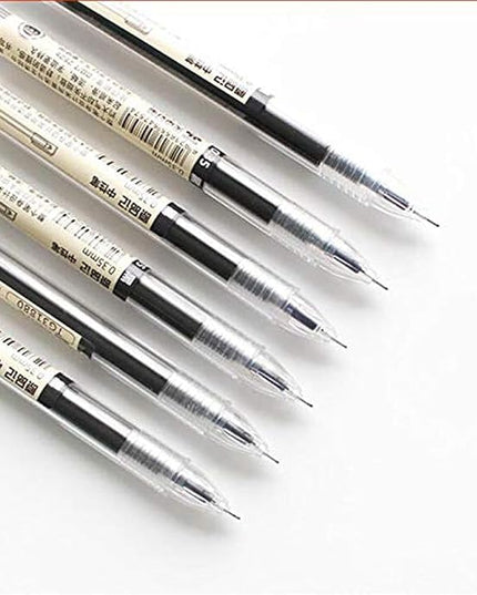 BEMLP Gel Ink Pen Japanese Style Liquid Ink Rollerball Pens Quick Drying 0.35mm Ultra Fine Point Ballpoint Maker Pen Premium for Office School Stationery Supply,12 Pcs/Set, Black