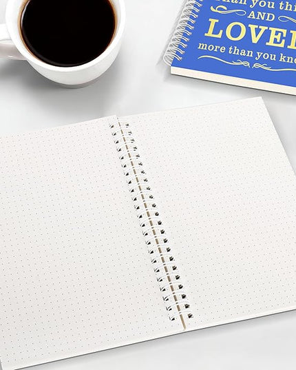 2Pcs Spiral Dotted Notebook,Inspirational Gifts A5 Dot Grid Spiral Notebook for Work & Sketching,Perfect for Office School Home Supplies,160 Pages (2, Dot Grid Dark Blue)
