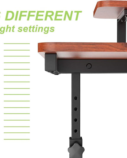 EUREKA ERGONOMIC Height Adjustable Standing Desk, Mobile Desk with Detachable Hutch 41", Teak