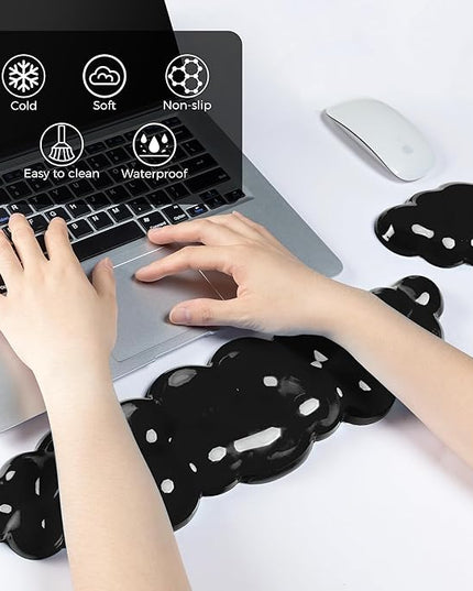 Gel Cloud Keyboard & Mouse Wrist Rest Set - Cloud Keyboard Wrist Rest Pad & Mouse Support for Office Gaming Pad Computer Laptop Ergonomic Comfortable Pain Relief- Cloud Pad Set