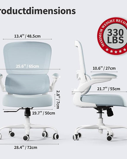 TRALT Office Chair - Ergonomic Desk Chair with Adjustable Lumbar Support, Mesh Computer Chair, Executive Chairs for Home Office Comfortable Lumbar Support (Navy Blue)