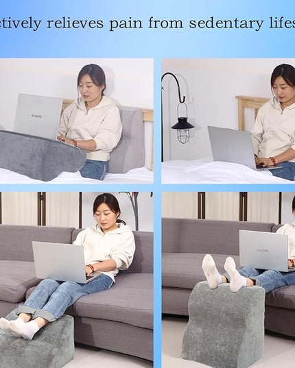 Foot Rest for Under Desk at Work.Multifunctional 3-Tier Foot Stool,with Washable Footrest.for Under Desk,Office Chair Gaming Chair & Sofa,Leg Elevation Pillow,Supports Posture -Dark Grey