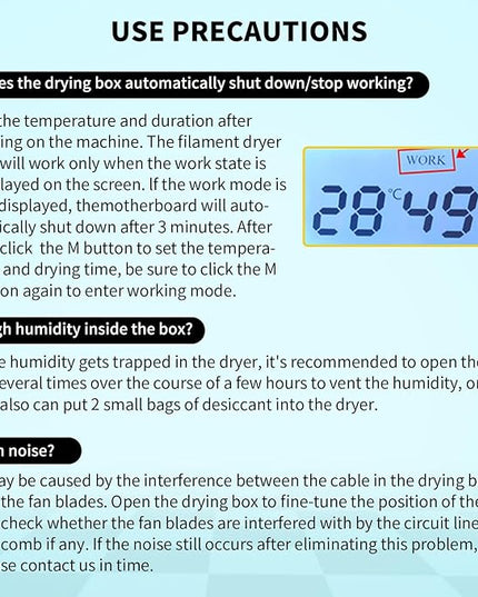 Sovol Filament Dryer 2025, SH01 Filament Dehydrator 3D Printer Spool Holder with Upgraded Fan, Dry Box for Keeping Filament Dry, Compatible with 1.75mm, 2.85mm PLA PETG TPU ABS