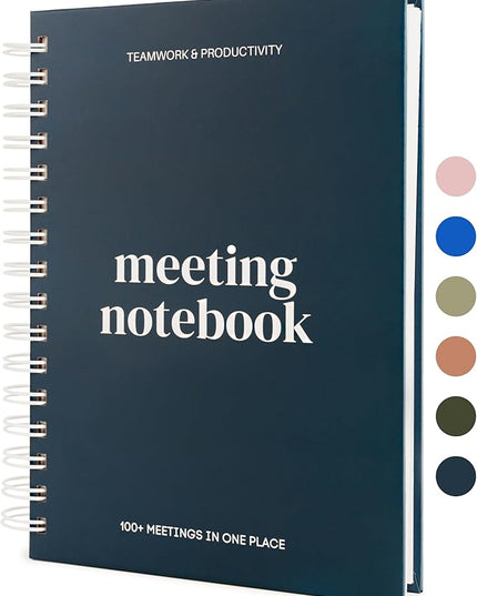 Lamare Meeting Notebook for Work Organization – Perfect Work Notebook for Note Taking & Meeting Planner for Productivity